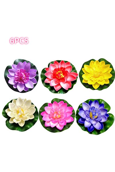 Choice زهور اللوتس الاصطناعية بألوان متنوعة، 6 قطع أو 8 قطع، نبات لوتس عائم، نبات زنابق مائي واقعي