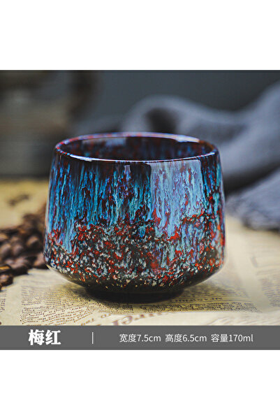 Choice كوب قهوة سيراميكي مطلي بطلاء تفاعلي ملون، سعة أقل من 200 مل، كوب شاي إ...