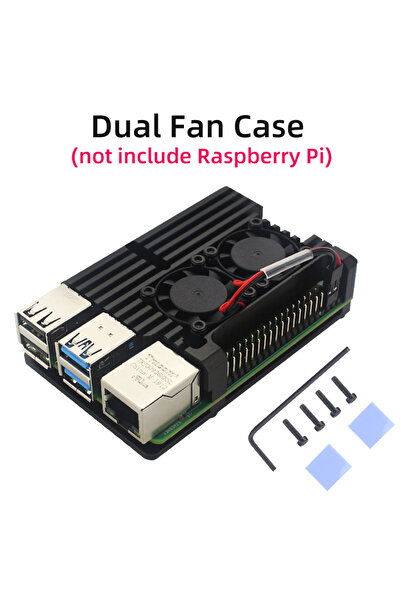 Choice علبة مروحة من الألومنيوم لجهاز Raspberry Pi 4 Model B، غلاف مدرع، مشعاع تبريد سلبي اختياري