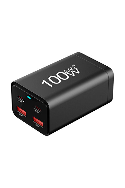 Choice شاحن سريع بتقنية GaN بقدرة 100 واط (2A2C) و200 واط (بمقبس أوروبي) بستة منافذ، وشاحن سريع بتقنية GaN بأربعة منافذ، مع محول طاقة لأجهزة آيباد.