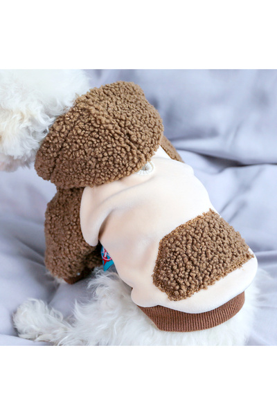 Choice هودي بني اللون مكون من قطعة واحدة، مناسب للكلاب والقطط، بتصميم بسيط وأ...