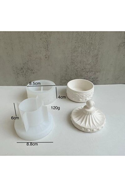 Choice8 قالب سيليكون رمادي فاتح لتخزين الأحجار الكريمة، قالب لصنع زجاجات دائر...