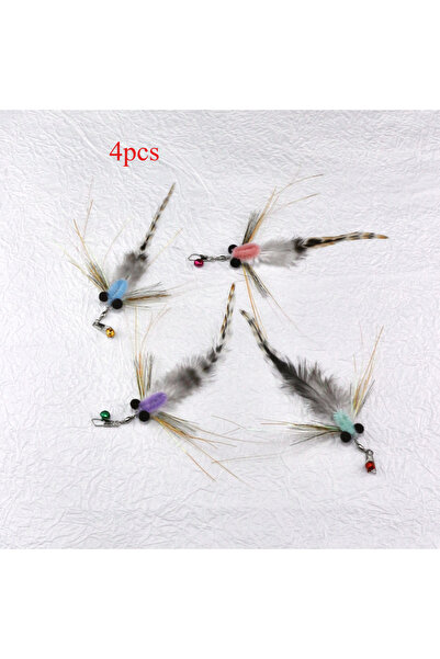 Choice 4 قطع/3 قطع/4 قطع رؤوس بديلة لمحاكاة حشرات طائرة صغيرة لعصا مداعبة الق...
