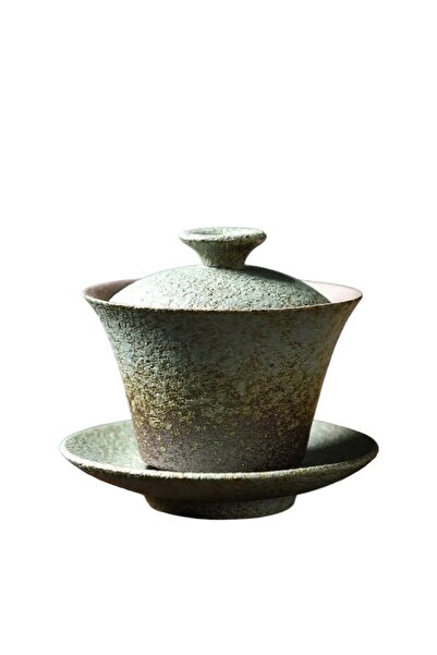 Choice كوب شاي سيراميك أخضر ربيعي سعة 180 مل، مصنوع من خزف خشن عتيق، بثلاثة أ...