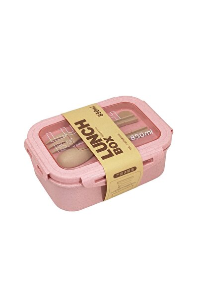 Choice 850ml Two squares One layer pink 1pc Wheat Straw Lunch Box Healthy BPA...