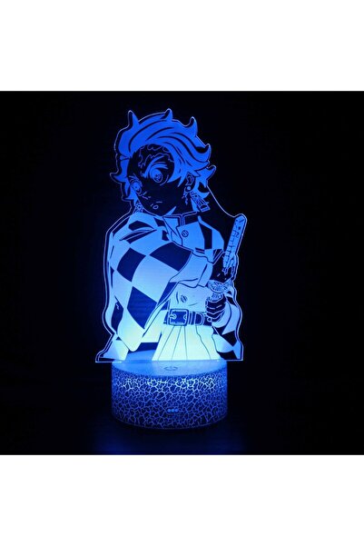 Miniso USB Plug ROSE RED 7 colors Kimetsu No Yaiba Nezuko Kamado Figure 3D Led Night Light for Bedroom Deco