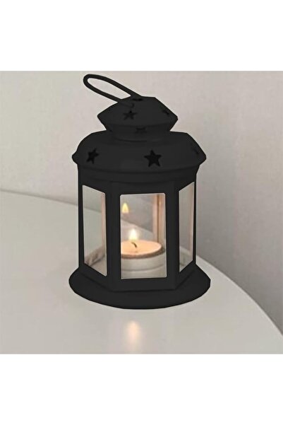 Choice فوانيس سوداء مزخرفة، حامل شموع معدني معلق بتصميم عتيق، للاستخدام الداخ...