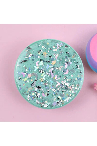 Choice حامل أخضر، مقابض توك، غراء قطرات لامعة بنمط السماء المرصعة بالنجوم، لل...