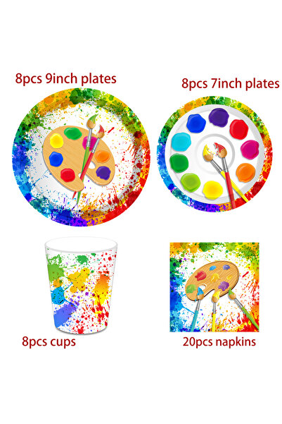 Choice MM144-set Graffiti Painting Art Party Disposable Tableware Sets Waterc...