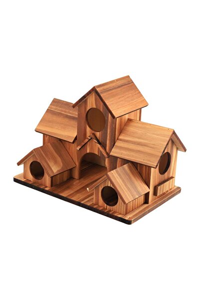 Choice3 بيت طيور خشبي لإطعام الطيور، بيت طيور بخمسة ثقوب، غرفة خارجية للحديقة...