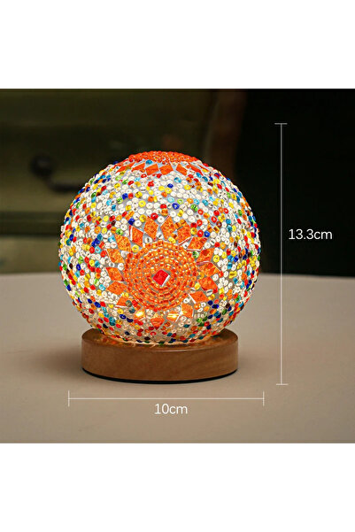 Choice مصباح مكتبي LED بوهيمي بلون برتقالي باروكي دافئ، مزود بزر USB، وخاصية ...