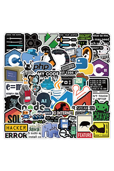 Choice 50 قطعة من ملصقات ميمات البرمجة الكرتونية، ملصقات هاكر يمكنك صنعها بنف...