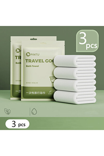 Choice منشفة حمام بيضاء للاستخدام مرة واحدة، 3 قطع، 70 × 140 سم، منشفة سميكة ...