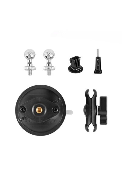 Choice حامل سيارة أسود اللون مزود بذراع تثبيت شفطية للزجاج الأمامي، متوافق مع...