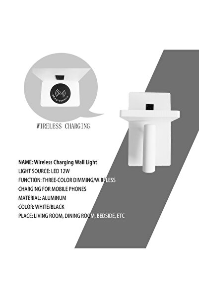Choice Wireless Charging 3 colors 21 x 12CM WHITE Wireless Charging Wall Ligh...