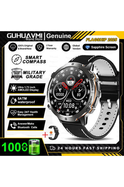 Choice ساعة ذكية من الجلد اللامع بتصميم تي-ريكس 3، ببطارية 1000 مللي أمبير، م...