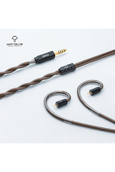 Yongse كابل سماعة أذن قصير ثنائي السن بقطر 4.4 مم من نوع Mech-X مطلي بالفضة، ...