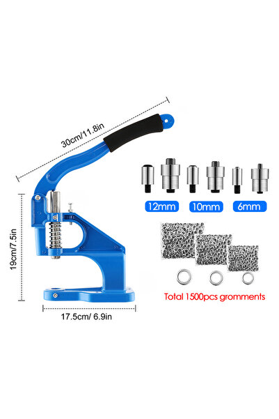 Choice Silver Set Grommet Eyelet Machine DIY Manual Snap Eyelet Press Tool wi...
