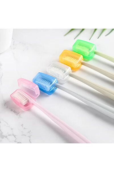 Choice علبة فرشاة أسنان مكونة من 5 قطع بألوان عشوائية، غطاء فرشاة أسنان محمول...