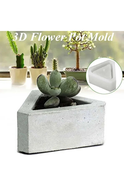 Choice قالب سيليكون مثلث الشكل من الخرسانة، قالب أصيص زهور لنباتات الصبار والعصارة، مناسب للأعمال اليدوية من الأسمنت والطين...