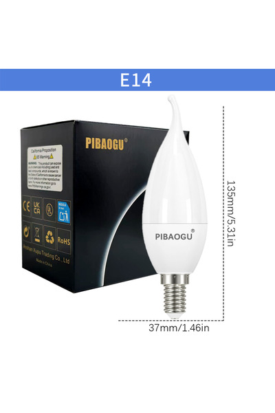 Choice مصابيح LED بيضاء دافئة 3 واط، 10 قطع، قاعدة E14-LW، 10 قطع، مصابيح شمو...