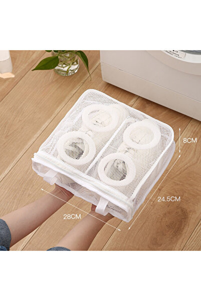 Choice4 A White 28x24.5cm Mesh Shoes Airing Dry Bags Protective Washing Organ...