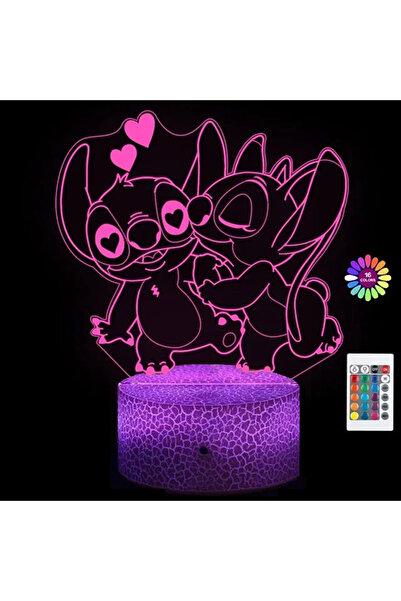 Miniso USB Plug PURPLE 16 Color with remote 2025 3D Illusion Stitch Night Light with Remote Control and Sma