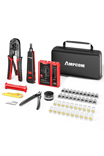 Choice طقم أدوات تجعيد كابلات إيثرنت AMPCOM 568R 918B AMCRD لموصل RJ45 من نوع...