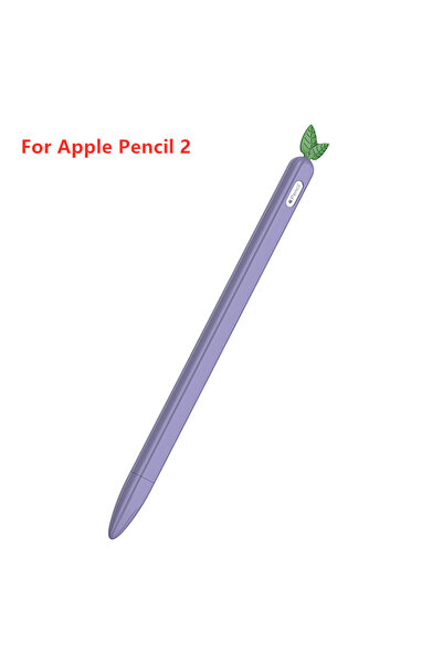 Choice 2rd-لافندر رمادي غطاء سيليكون لطيف على شكل خضراوات لأقلام الرصاص 1 أو 2، غطاء واقٍ للقلم