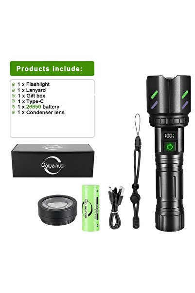 Choice مصباح يدوي فائق القوة 2025 SET-A، مصباح تركيز إشعال مقاوم للماء، مصباح عسكري تكتيكي