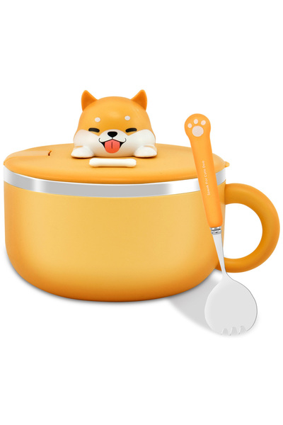 Choice وعاء رامين برتقالي اللون، 7.5 بوصة، سعة 1200 مل، مصنوع من الفولاذ المق...