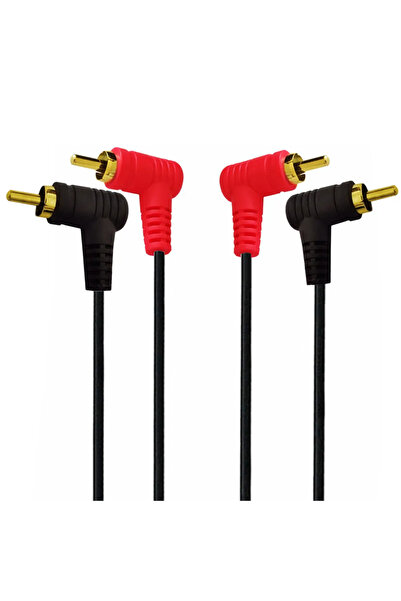 BSN كابل أسود بطول متر واحد بزاوية 90 درجة، ثنائي RCA، كابل صوت ستيريو RCA ثنائي ذكر إلى ثنائي ذكر، كابل مضخم صوت، كابل صوت بطول متر واحد