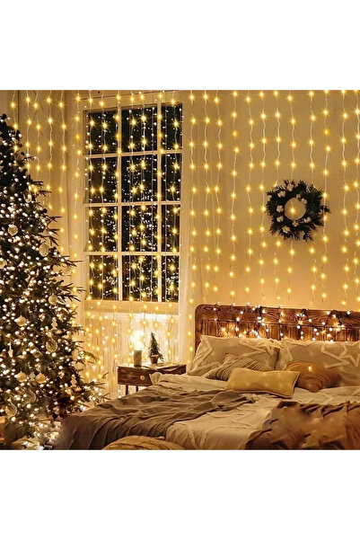 Choice 100 مصباح LED، 3×1 متر، أبيض دافئ، ستارة إضاءة LED، زينة، منفذ USB، إك...