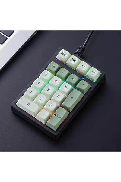 Choice blue switch Matcha APAYADO T21 Number Keyboard 21Key Wired Mechanical Number Keyboard,MultiColor Lig