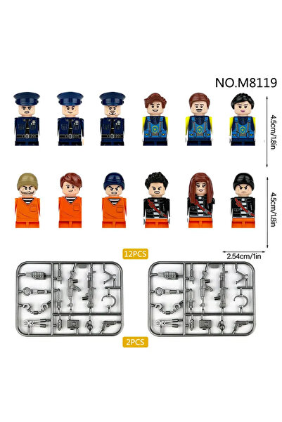 Choice1 مجموعة بناء شخصيات شرطة المدينة الحديثة المصغرة M8119، 12 قطعة، شخصيا...