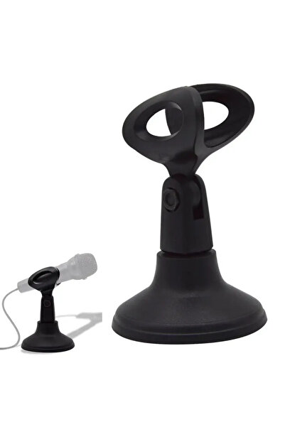 Choice حامل ميكروفون مكتبي أسود بقاعدة قرصية، حامل قابل للفصل ومشبك ميكروفون ...