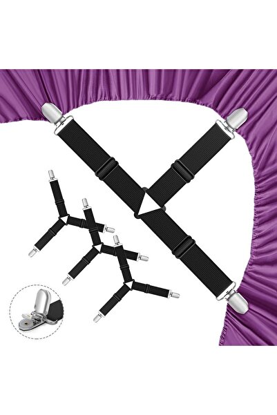 Choice 4pc 4Pcs/Lot Bed Sheet Fasteners Adjustable Elastic Straps - Anti-Slip...