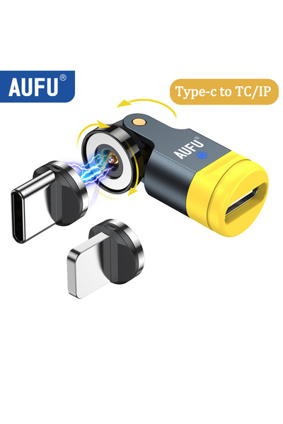 Choice محول أحادي السن TC IP AUFU، محول مغناطيسي دوار 540 درجة، كابل شحن USB ...