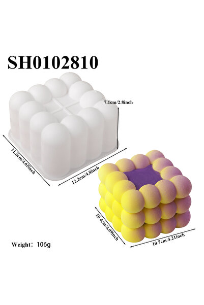 Choice قالب سيليكون على شكل قلب، أسطواني، مربع، ذو ملمس مميز، مناسب لعمل كيكة...