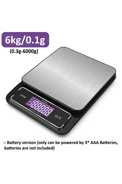 Choice بطارية - 6 كجم 0.1 جم 6 كجم/0.1 جم 10 كجم/1 جم ميزان مطبخ إلكتروني رقمي بشاشة LCD مقاوم للماء بالكامل