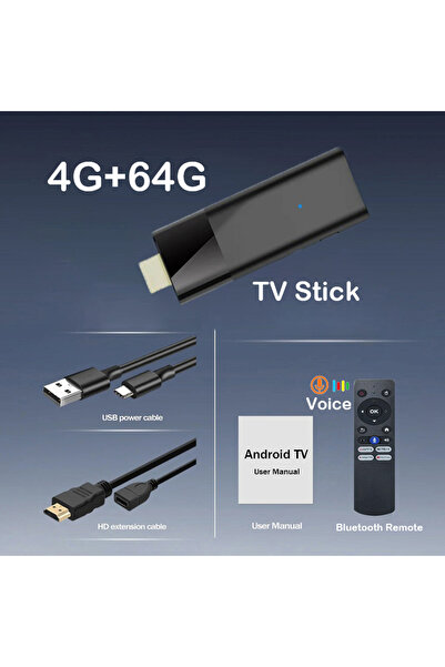 Choice 4G 64G Voice Remote Q12 Mini TV Stick Android 14 ATV Ram 4GB 8GB Rom 64GB 128GB Quad Core Allwinner