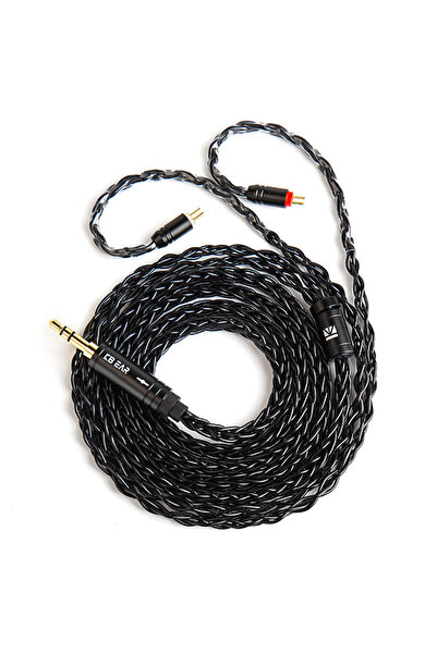 Choice كابل سماعة أذن سلكي أسود بطول 1.5 متر، ثنائي الدبابيس، 3.5 كيلو جول، KBEAR ST12 Max، ثماني النواة، مطلي بالفضة، نحاسي OFC، ثنائي الدبابيس/QDC/MMCX E