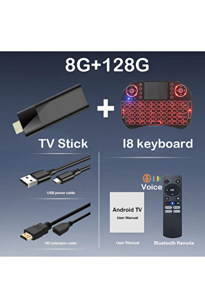 Choice 8G 128G Voice I8 Q12 Mini TV Stick Android 14 ATV Ram 4GB 8GB Rom 64GB 128GB Quad Core Allwinner H31