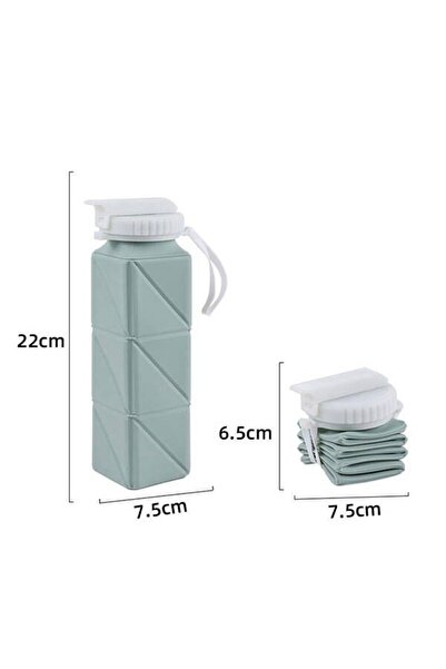 Choice زجاجة ماء قابلة للطي سعة 620 مل باللون الأخضر مع غطاء مزود بماصة، مصنوعة من السيليكون المقاوم للتسرب والخالي من مادة BPA.