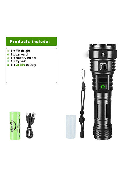 Choice 26650 battery 5000000LUX Super Bright LED Flashlights Rechargeable Tactical Torch 26650 Powerful 500