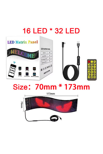 Choice لوحة إضاءة LED مصفوفة بكسل للسيارات/الشاحنات، 70 مم × 173 مم، تحكم ذكي...