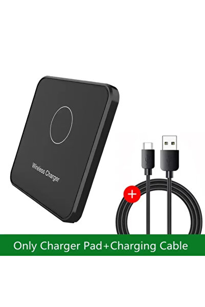 Vikefon شاحن لاسلكي أسود بقوة 30 واط مع حامل مكتبي عمودي قابل للإزالة، متوافق...