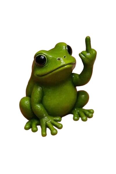 Choice تماثيل حيوانات صغيرة من الراتنج على شكل ضفادع - زينة مكتبية على شكل ضف...