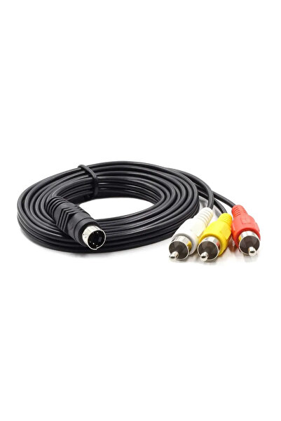 BSN 1pcs 1.5m Supply Video S-Video MD4P 3 RCA Male To 4 Pin S-video Male Video Adapter Cable Cord 3rca N