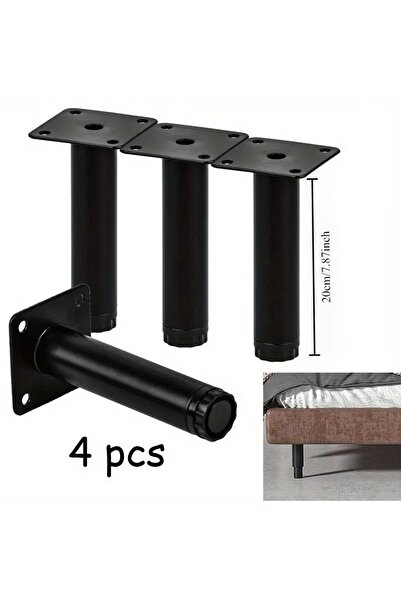 Choice 4 قطع - 20 سم أسود، 4 قطع أرجل أثاث، أرجل معدنية حديثة للأرائك، أرجل د...